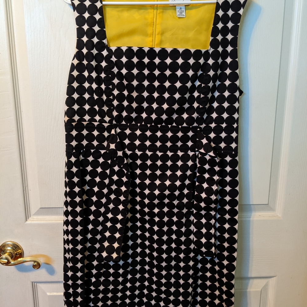 Women's Kim Roger Black Polka Dot Dress/Yellow lining Size 16 Pre-owned